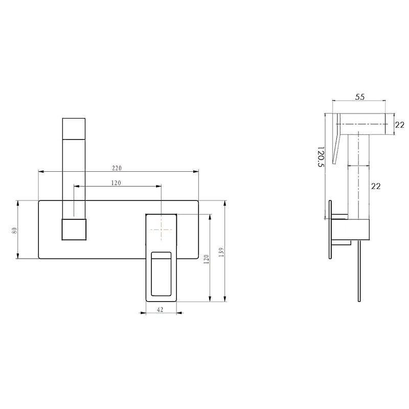 Гигиеническая лейка Q со смесителем ChromeUW Гигиеническая лейка Q со смесителем ChromeUW