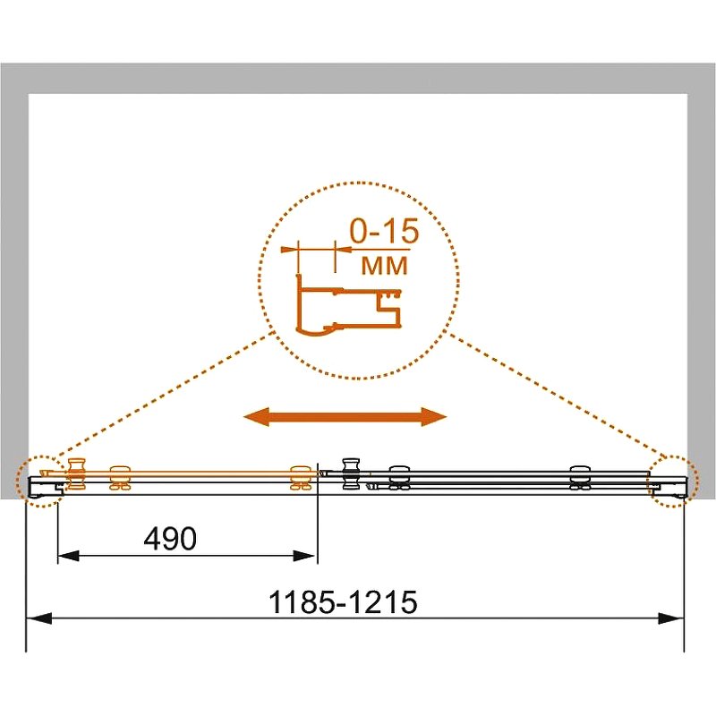 PRATICO-BF-1-120-P-Cr Душевая дверь PRATICO-BF-1-120-P-Cr Душевая дверь