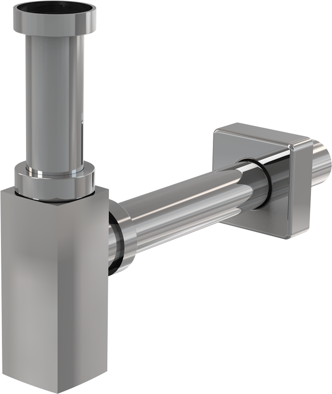 Сифон для умывальника DN32 DESIGN цельнометаллический, квадратный Сифон для умывальника DN32 DESIGN цельнометаллический, квадратный