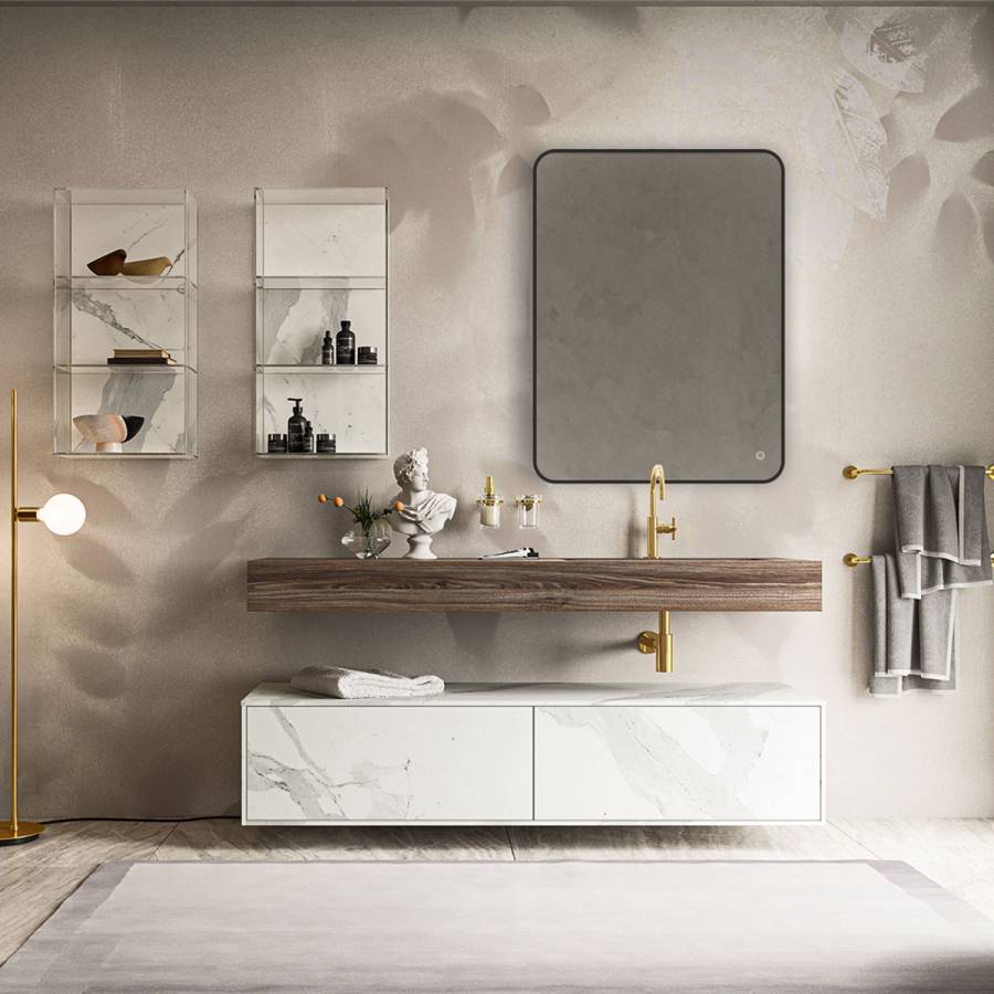 Зеркало LED VLM-3VC600B 600х800 c сенсорным выключателем и диммером Зеркало LED VLM-3VC600B 600х800 c сенсорным выключателем и диммером