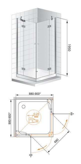 VERONA-W-A-2-120-P-Cr Душевой уголок VERONA-W-A-2-120-P-Cr Душевой уголок