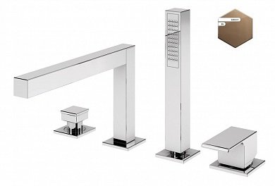 PORTA-BVDM4-SS Смеситель на борт ванны врезной, на 4 отверстия, исполнение sunset