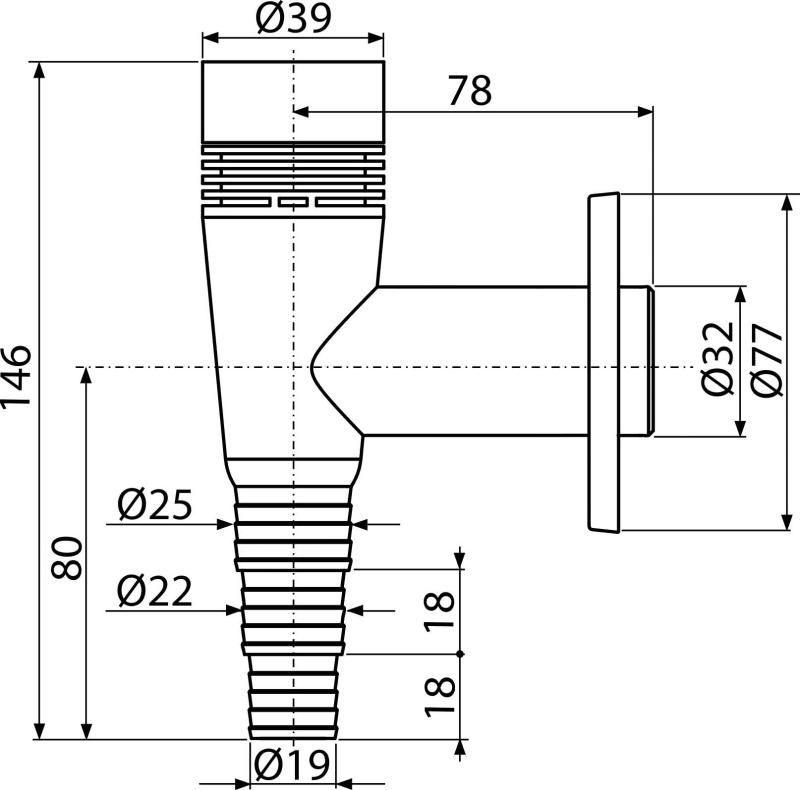 Сифон для стиральной машины наружный с разрывным клапаном, белый  Сифон для стиральной машины наружный с разрывным клапаном, белый