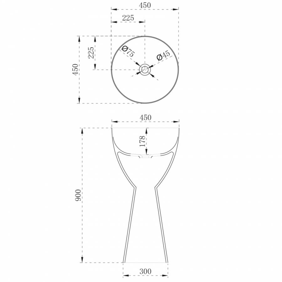 Раковина отдельностоящая ABBER Stein AS2507 белая матовая Раковина отдельностоящая ABBER Stein AS2507 белая матовая