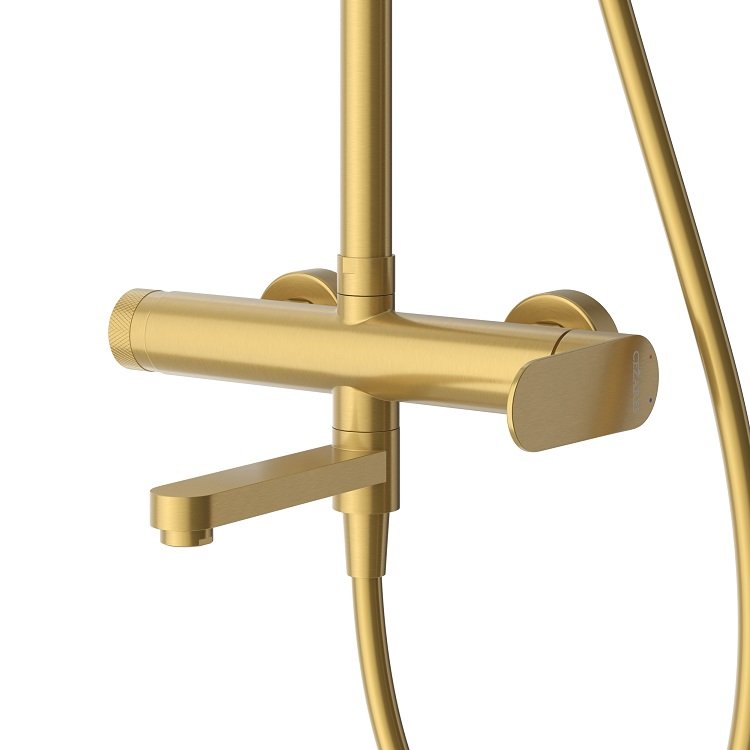 STYLUS-CVD-NOP Душевая стойка со смесителем и изливом, черный матовый STYLUS-CVD-NOP Душевая стойка со смесителем и изливом, черный матовый