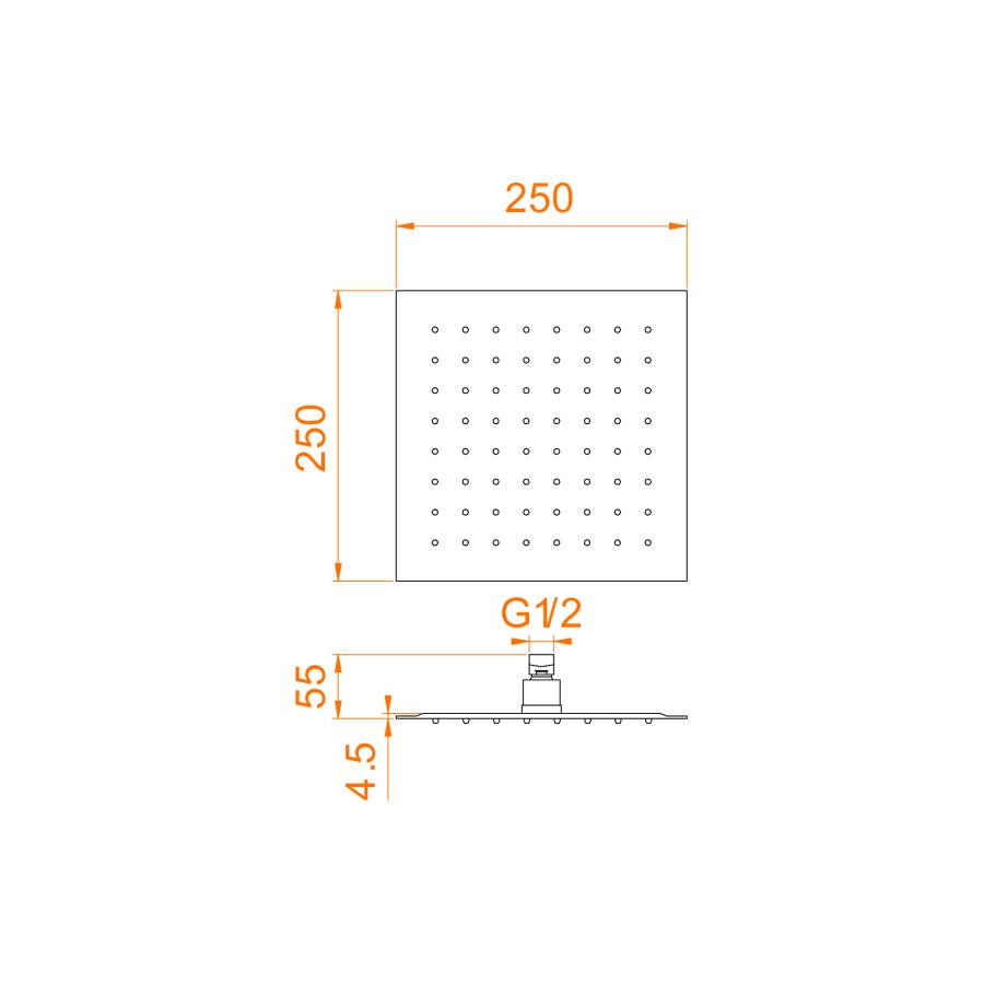 Верхний душ 3D квадратный RGW SP-82, RGW 21148225-01 Верхний душ 3D квадратный RGW SP-82, RGW 21148225-01