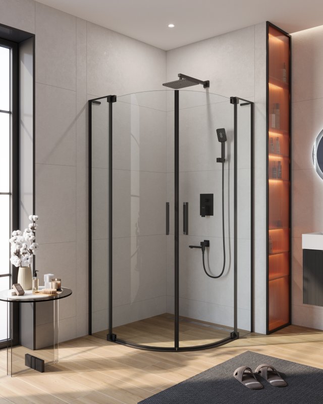 SLIDER-R-2-90/100-GRIGIO-NERO Душевой уголок SLIDER-R-2-90/100-GRIGIO-NERO Душевой уголок