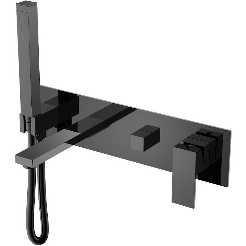 Смеситель для ванны встроенный Qubic Shinny Gun Metal Смеситель для ванны встроенный Qubic Shinny Gun Metal