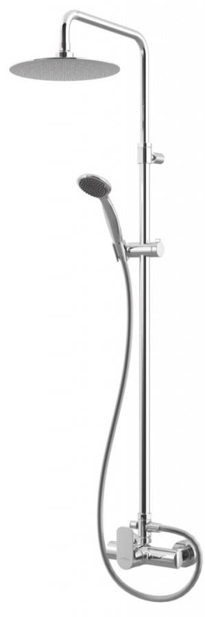 CZR-B-CDA-NOP Душевая стойка телескопическая со смесителем, с верхним и ручным душем, верхний душ диаметр 230 мм из ABC Исполнение: Черный матовый  CZR-B-CDA-NOP Душевая стойка телескопическая со смесителем, с верхним и ручным душем, верхний душ диаметр 230 мм из ABC Исполнение: Черный матовый