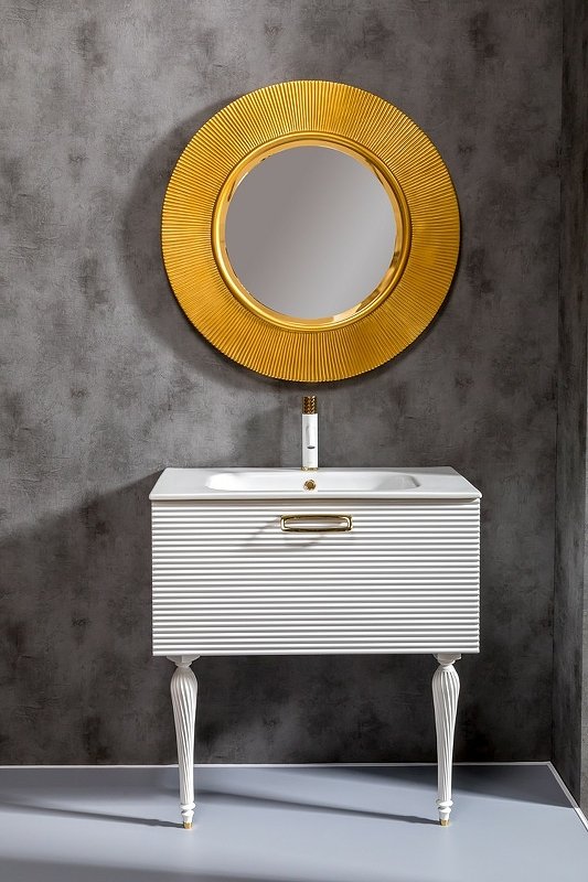 Тумба Linea 80 белая+Золото 842-080-WG Boheme Тумба Linea 80 белая+Золото 842-080-WG Boheme