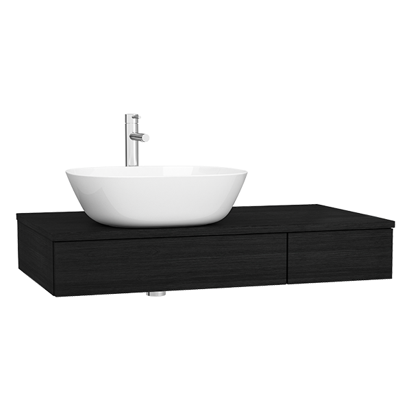 Модуль 90 см под раковину с выдвижным ящиком, левосторонний, черный дуб Модуль 90 см под раковину с выдвижным ящиком, левосторонний, черный дуб