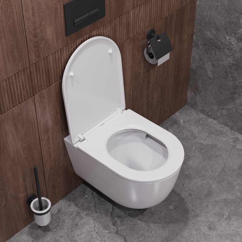 RELAX Унитаз подвесной, безободковый с системой смыва "Торнадо", с сиденьем soft close, 49 см, CZR-38088-49-TH-TOR/SC RELAX Унитаз подвесной, безободковый с системой смыва "Торнадо", с сиденьем soft close, 49 см, CZR-38088-49-TH-TOR/SC
