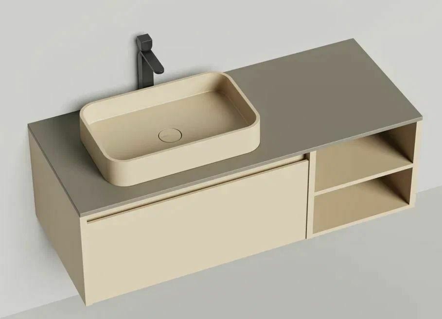 Подвесная тумба Domino 1200, эмаль, с открытой полкой Подвесная тумба Domino 1200, эмаль, с открытой полкой