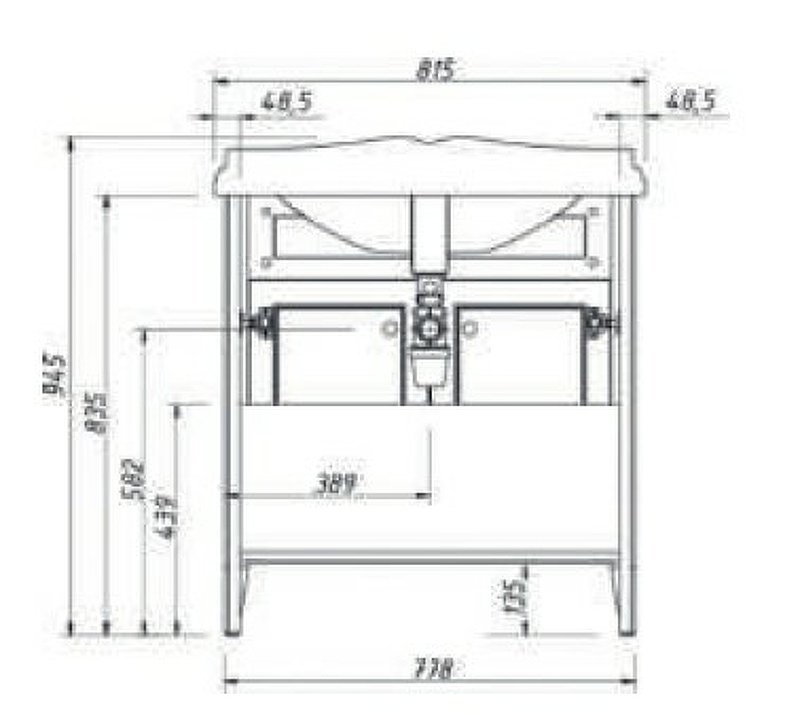 Тумба под раковину Creto Vetra 80, цвет орех Тумба под раковину Creto Vetra 80, цвет орех