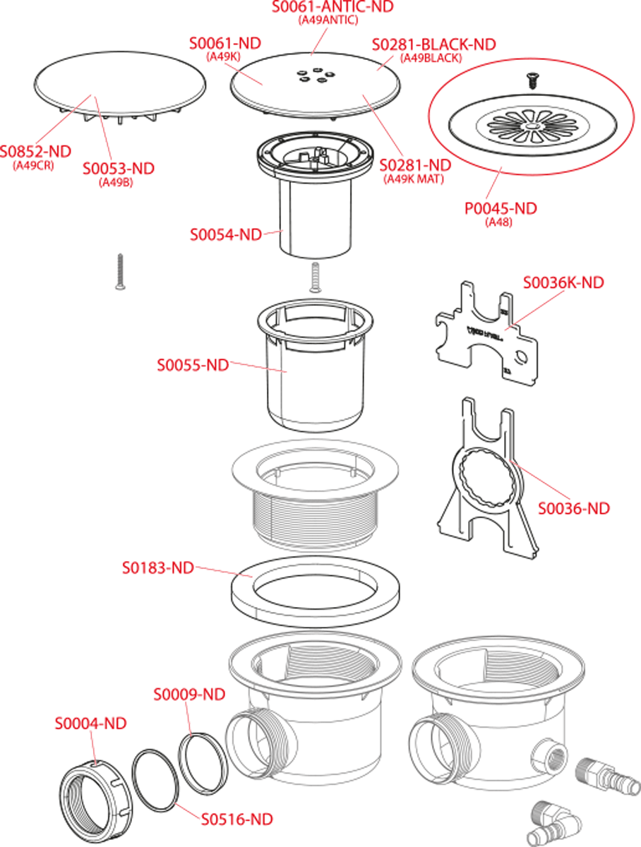Сифон для душевого поддона, бронза-антик Сифон для душевого поддона, бронза-антик