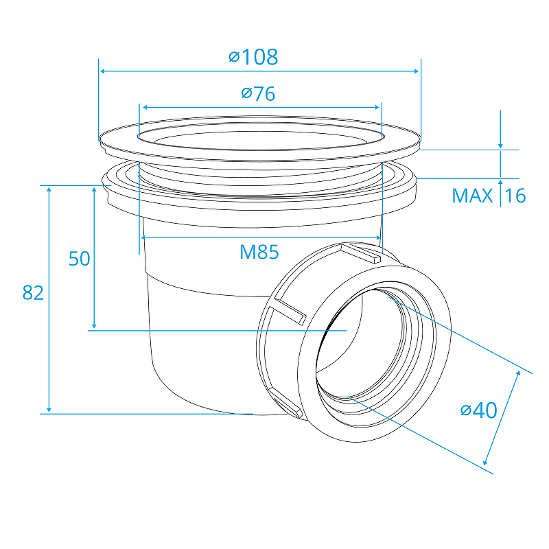 Сифон для душевых поддонов RGW S-10 90 мм, RGW 18241110-00 Сифон для душевых поддонов RGW S-10 90 мм, RGW 18241110-00