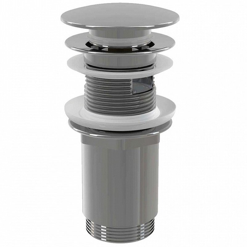 Донный клапан сифона для умывальника CLICK/CLACK 5/4", цельнометаллический, большая заглушка Донный клапан сифона для умывальника CLICK/CLACK 5/4", цельнометаллический, большая заглушка