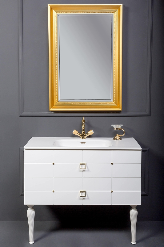 Тумба Piazza 80 белая + Золото_Комплект 841-080-WG Boheme Тумба Piazza 80 белая + Золото_Комплект 841-080-WG Boheme