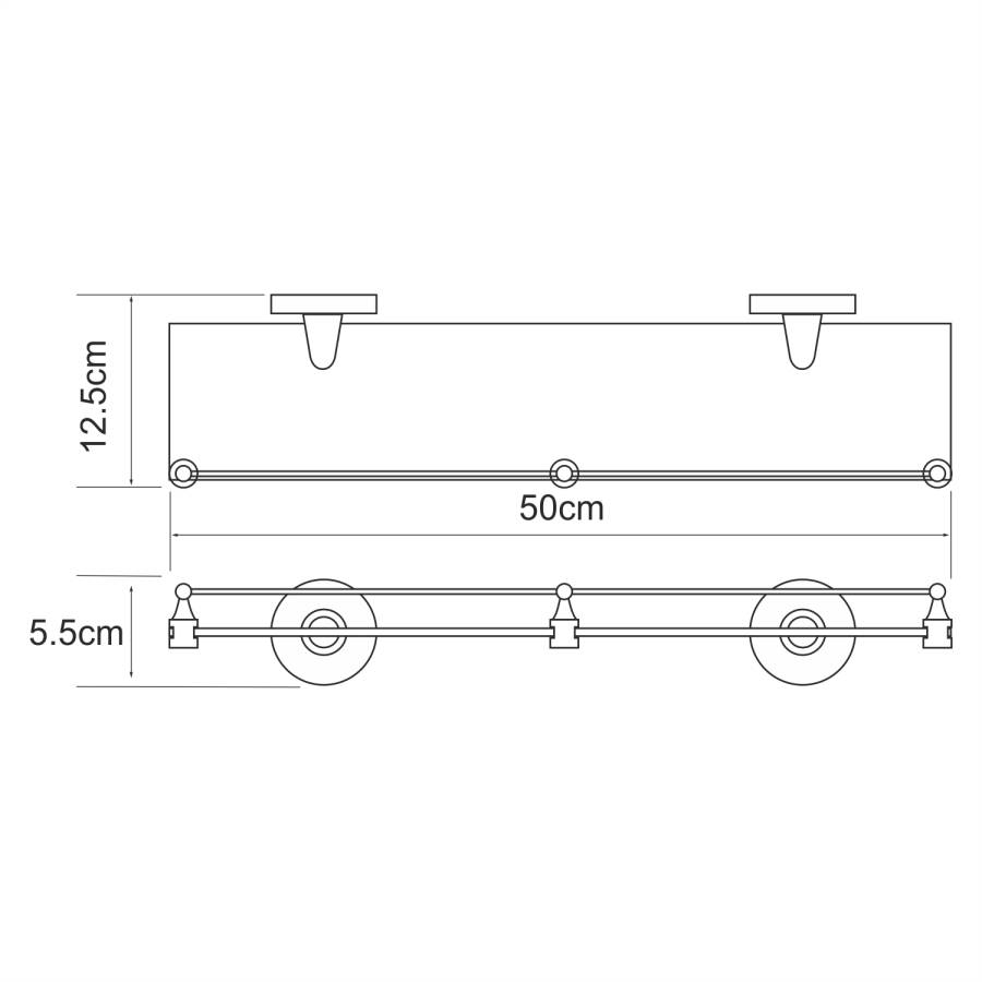 Rhein K-6244 Полка стеклянная с бортиком Rhein K-6244 Полка стеклянная с бортиком