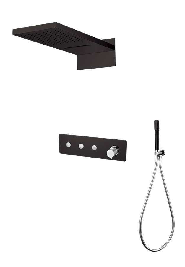 Встроенная душевая система FUSION, трехпозиционная BLACK CHROME Встроенная душевая система FUSION, трехпозиционная BLACK CHROME