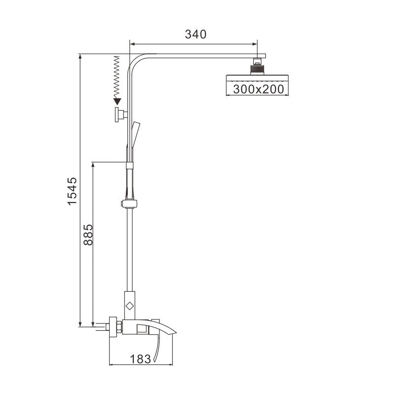 Душевая система латунь белый/хром R1536F Душевая система латунь белый/хром R1536F