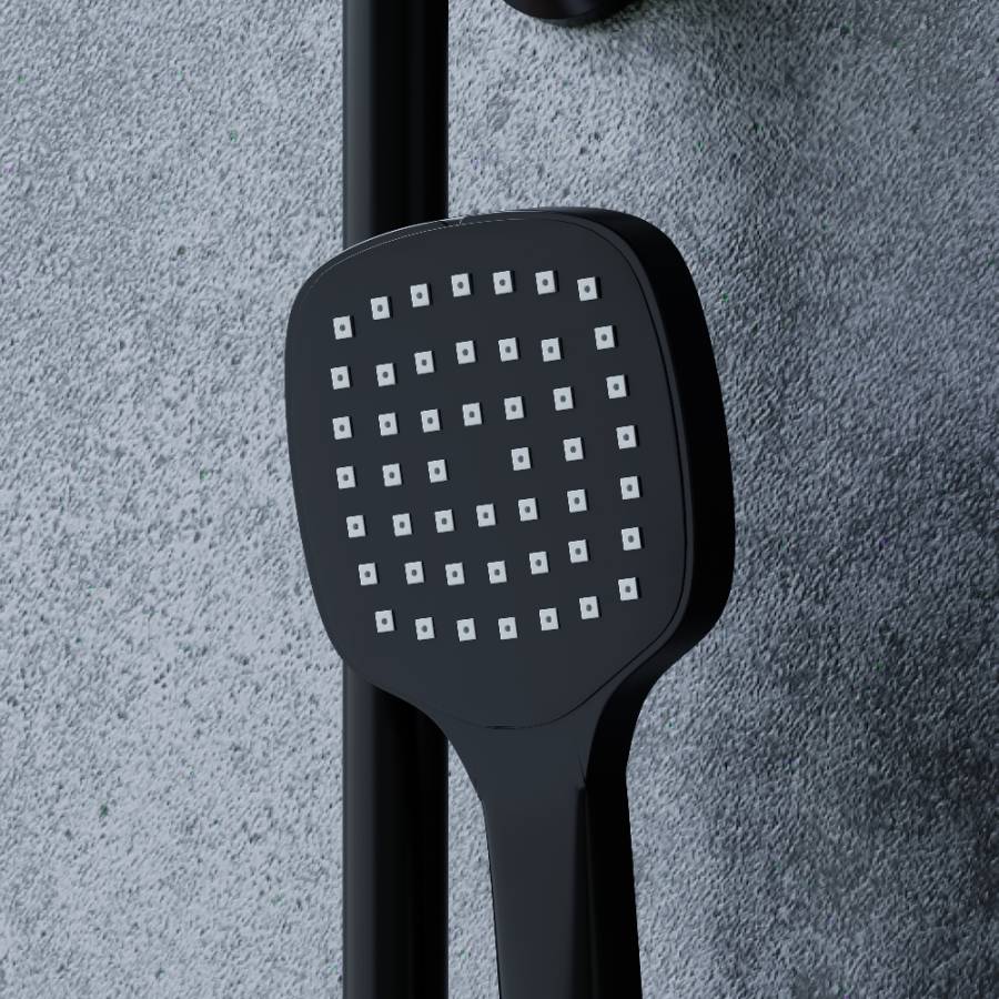 D0712020 Norma душевая система с квадратными лейками, черная D0712020 Norma душевая система с квадратными лейками, черная