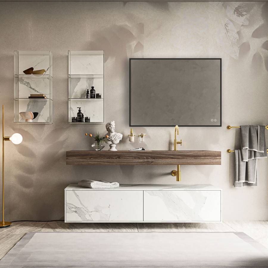 Зеркало LED VLM-3VN800B-2 800х600 c сенсорным выключателем и диммером, антизапотевание Зеркало LED VLM-3VN800B-2 800х600 c сенсорным выключателем и диммером, антизапотевание