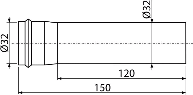 Удлинитель DN32, белый Удлинитель DN32, белый