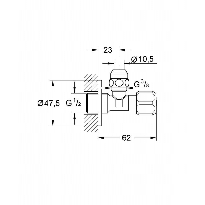 Вентиль запорный угловой, цвет: 10 шт Вентиль запорный угловой, цвет: 10 шт