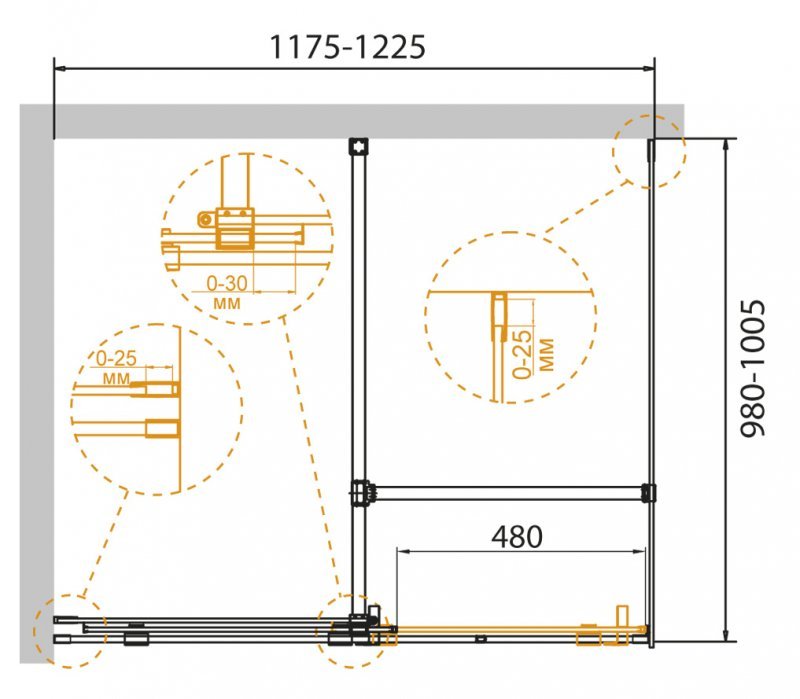 STREAM-AH-1-120/100-C-Cr Душевой уголок STREAM-AH-1-120/100-C-Cr Душевой уголок