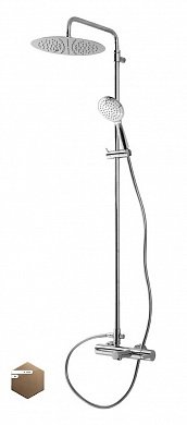 LEAF-CVDA-30-L-SS Душевая стойка телескопическая, с изливом с верхним и ручным душем, верхний душ диаметр 230 мм АБС пластик, исполнение Sunset LEAF-CVDA-30-L-SS Душевая стойка телескопическая, с изливом с верхним и ручным душем, верхний душ диаметр 230 мм АБС пластик, исполнение Sunset