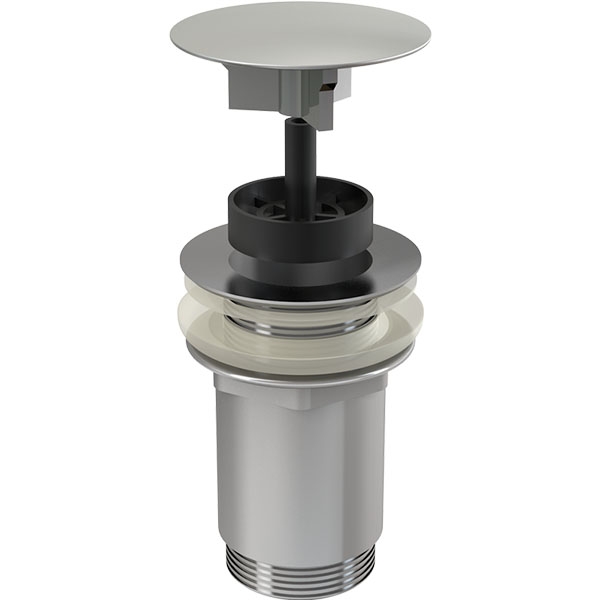 Донный клапан сифона для умывальника 5/4" цельнометаллический с большой заглушкой, для умывальников без перелива Донный клапан сифона для умывальника 5/4" цельнометаллический с большой заглушкой, для умывальников без перелива