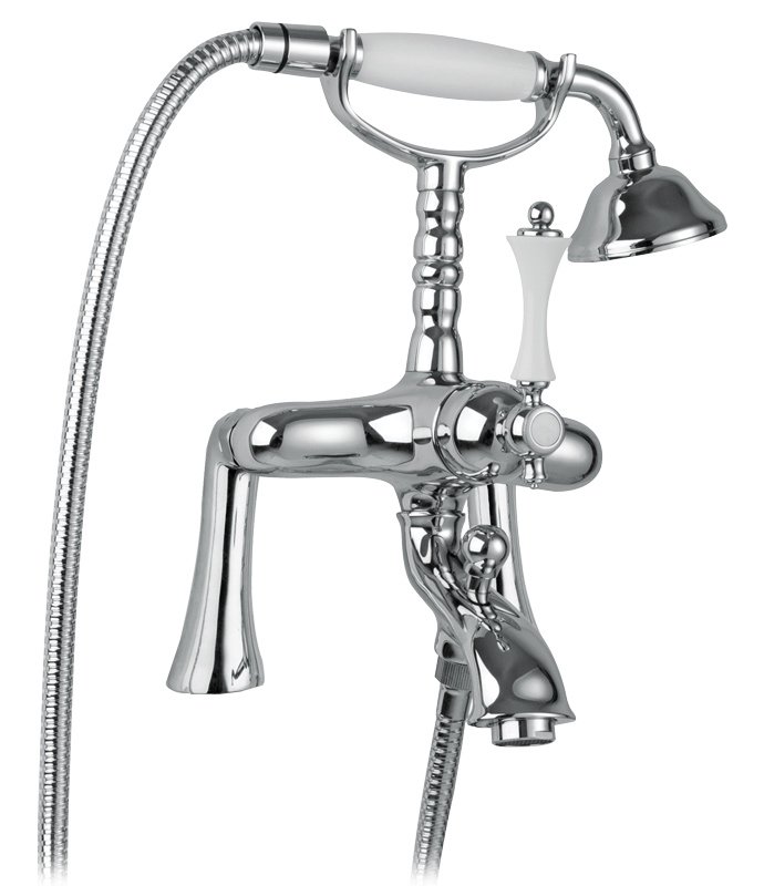 MARGOT-PBV-02-M Смеситель на борт ванны с ручным душем Исполнение: Бронза, Ручки: Бронза  MARGOT-PBV-02-M Смеситель на борт ванны с ручным душем Исполнение: Бронза, Ручки: Бронза