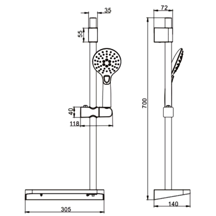 Душевой гарнитур Rose R109, хром Душевой гарнитур Rose R109, хром