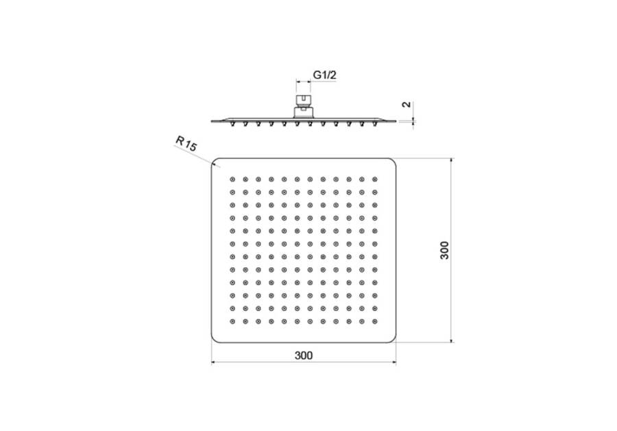 Квадратный верхний душ  300*300*2 мм AQUATEK, матовый черный AQ2074MB  Квадратный верхний душ  300*300*2 мм AQUATEK, матовый черный AQ2074MB