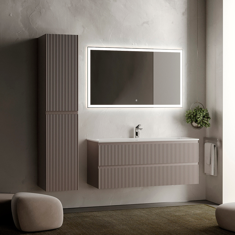 Тумба подвесная SANCOS Snob R 1195х445х500, c двумя ящиками оснащенными доводчиками, Doha Soft, арт.SNR120SM Тумба подвесная SANCOS Snob R 1195х445х500, c двумя ящиками оснащенными доводчиками, Doha Soft, арт.SNR120SM