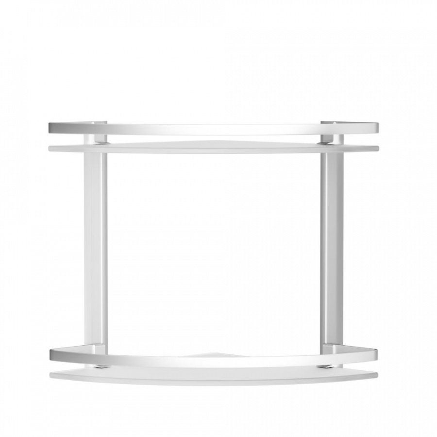 A7456200 Sense L Полка двухуровневая угловая стеклянная, алюминий A7456200 Sense L Полка двухуровневая угловая стеклянная, алюминий