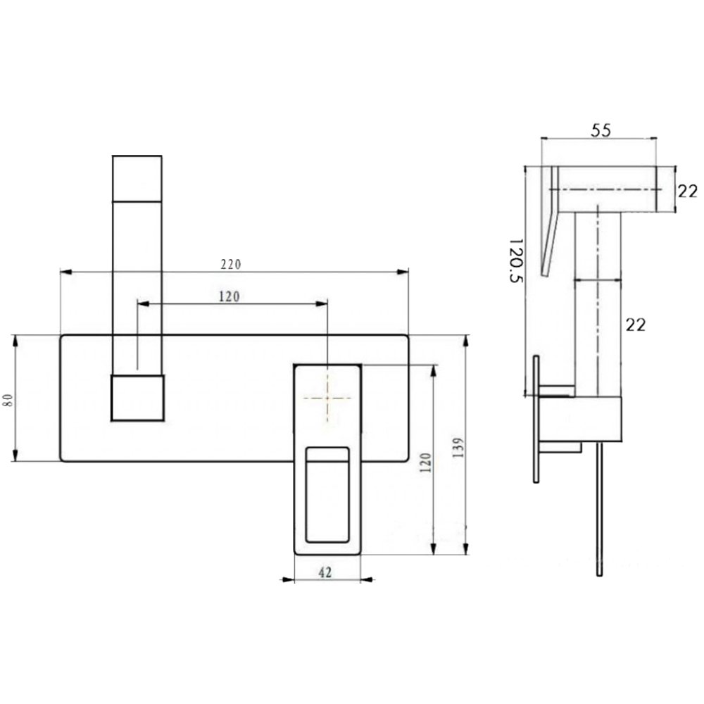 Гигиеническая лейка Q со смесителем BLACK BLACK Гигиеническая лейка Q со смесителем BLACK BLACK