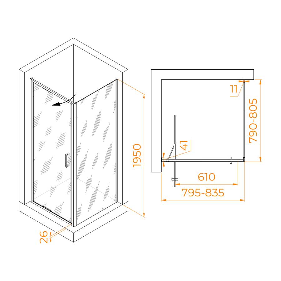 Душевой уголок  80* 80*195 RGW SV-135B (SV-05B + Z-050-2B) Квадрат/Чёрный/Прозрачное/8 мм (Easy) Душевой уголок  80* 80*195 RGW SV-135B (SV-05B + Z-050-2B) Квадрат/Чёрный/Прозрачное/8 мм (Easy)