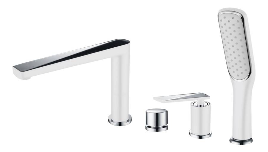 Смеситель врезной на борт ванны VENTURO белый + хром Смеситель врезной на борт ванны VENTURO белый + хром