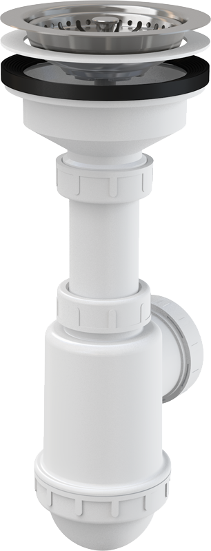 Сифон для мойки с нержавеющей peшeткой DN115 Сифон для мойки с нержавеющей peшeткой DN115