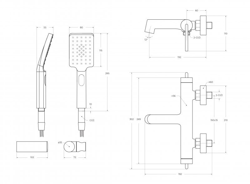 ACQUA Смеситель для ванны и душа, хром ACQUA-VASM-CRM ACQUA Смеситель для ванны и душа, хром ACQUA-VASM-CRM
