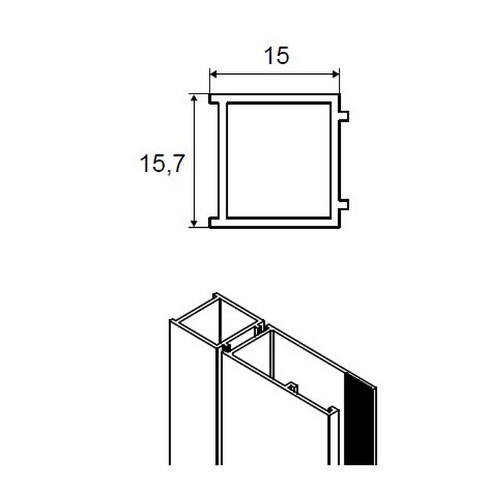 Расширительный профиль EXCELLENT Rols 15 мм (хром) Расширительный профиль EXCELLENT Rols 15 мм (хром)