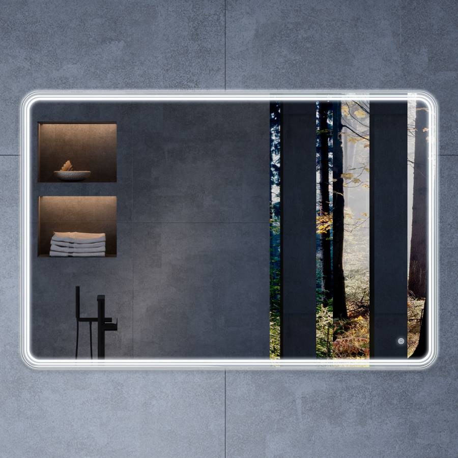 Зеркало LED VLM-3MA120 1200х800 c сенсорным выключателем и диммером Зеркало LED VLM-3MA120 1200х800 c сенсорным выключателем и диммером