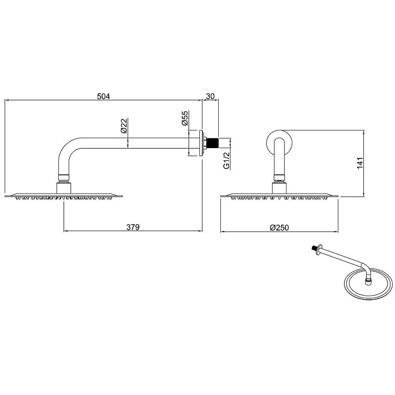 Верхний душ Allen Brau Priority 5.31017-BN никель браш Верхний душ Allen Brau Priority 5.31017-BN никель браш