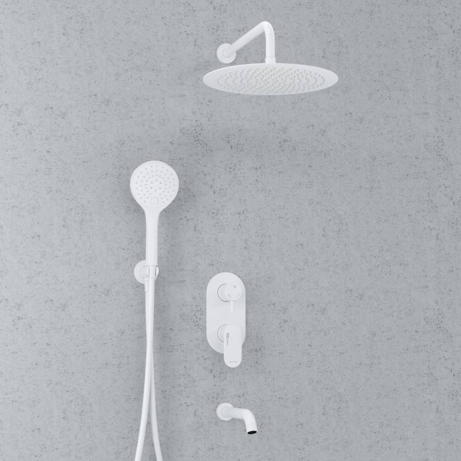 A85161 Встраиваемый комплект для ванны с верхней душевой насадкой, белыйи изливом Wasserkraft A85161 Встраиваемый комплект для ванны с верхней душевой насадкой, белыйи изливом Wasserkraft