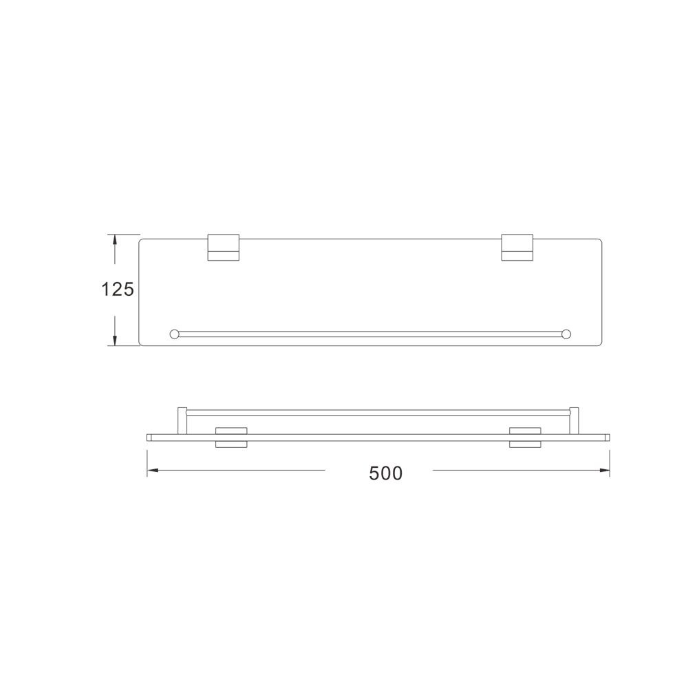 Полка стеклянная 1-ярусная, RG1719T Rose, Оружейная сталь Полка стеклянная 1-ярусная, RG1719T Rose, Оружейная сталь