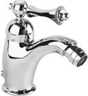 MARGOT-BSM1-01-N Смеситель для биде однорычажный c донным клапаном, исполнение хром, ручка чёрная