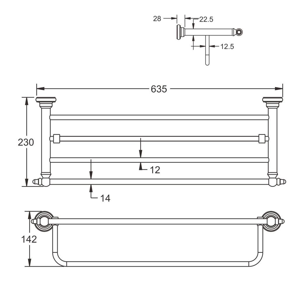 Полка для полотенца, RG1108 Rose, Хром Полка для полотенца, RG1108 Rose, Хром