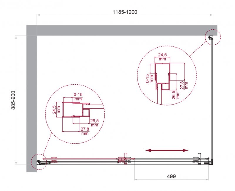 Душевой уголок BELBAGNO LUCE-AH-1 Душевой уголок BELBAGNO LUCE-AH-1